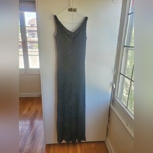 Vintage Lillie Rubin Fully Beaded Scoop Black And Gold Evening Gown Size 4